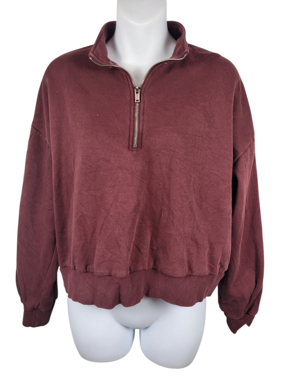 2/$20 Banana Republic Wine Red Quarter Zip Up Sweatshirt Top Size: Small